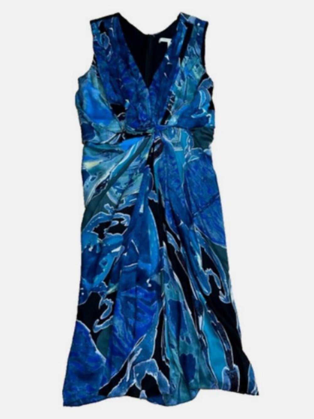 Diane von Furstenberg Silk Dress DVF Blue Teal Size 8